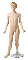 Size 10 male child mannequin includes tempered glass base.
