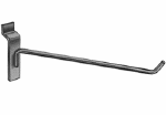 Deluxe slatwall hook is available in chrome, white or black finishes and several lengths.