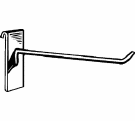 Gridwall hooks are available in 4, 6, 8, 10 and 12 inch lengths in your color choice of white, black or chrome.