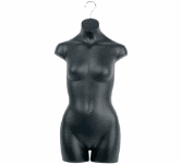 Teenage girl torso form is size 12 years.  Available in your color choice of matte black, matte white or clear frosted.